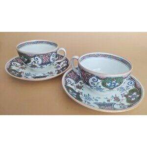 Antique Mintons Cup & Saucer Sets(2) Plymouth Pattern B157 1920-1930 Art Deco
